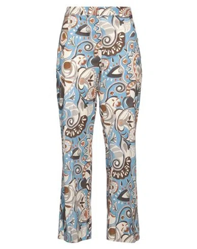 's Max Mara Woman Pants Azure Size 10 Cotton, Elastane In Blue