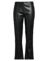 S Max Mara Black Lightly Flared Pants In Faux Leather Woman In Black