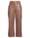 S Max Mara Womens Hazelnut Brown Soprano Wide-leg Mid-rise Faux-leather Trousers In Brown