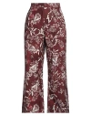 S Max Mara ' Woman Pants Burgundy Size 14 Cotton In Red