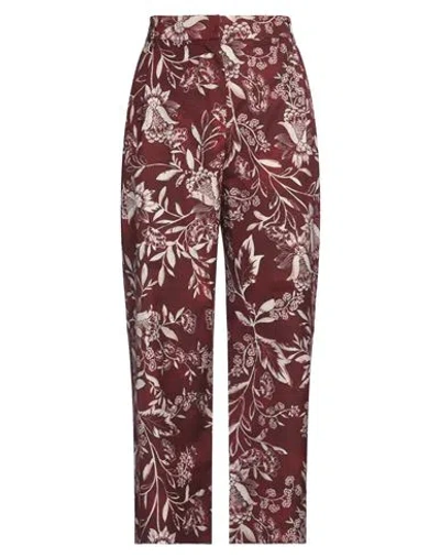 's Max Mara Woman Pants Burgundy Size 8 Cotton In Red