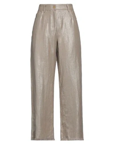S Max Mara ' Woman Pants Taupe Size 6 Linen In Grey