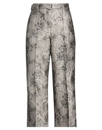 's Max Mara Woman Pants Lead Size 10 Polyester, Metallic Fiber, Silk, Polyamide