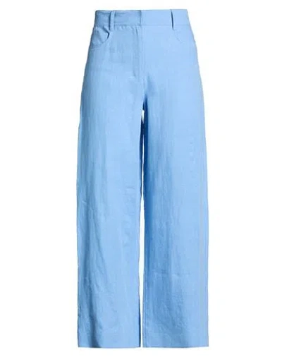 S Max Mara ' Woman Pants Light Blue Size 4 Linen