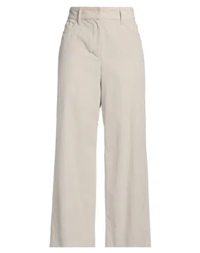 's Max Mara Woman Pants Light Grey Size 12 Cotton
