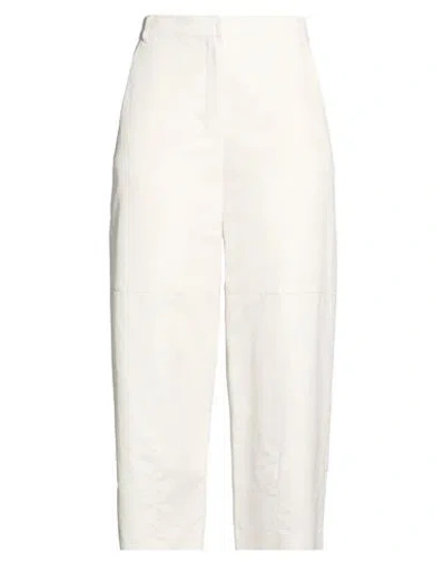 S Max Mara ' Woman Pants Off White Size 2 Cotton, Linen, Silk