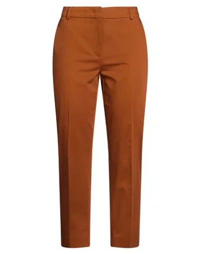 S Max Mara ' Woman Pants Tan Size 10 Cotton, Elastane In Brown