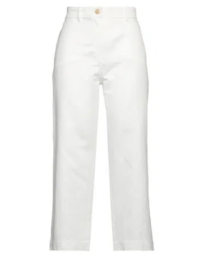 's Max Mara Woman Pants White Size 12 Cotton, Linen