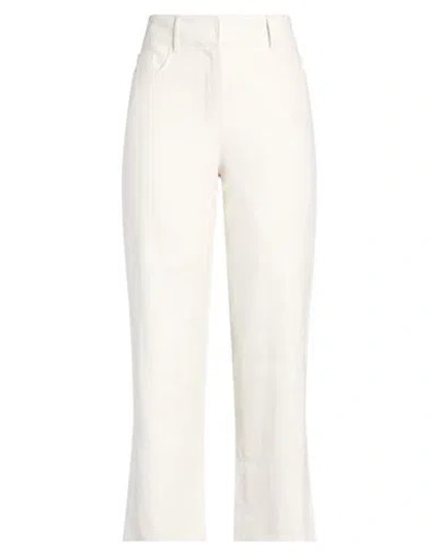 S Max Mara ' Woman Pants White Size 2 Linen, Cotton, Elastane