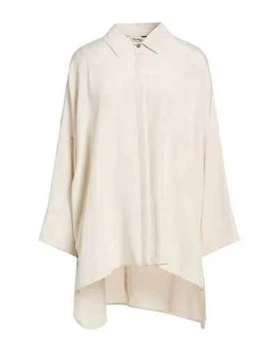 's Max Mara Woman Shirt Beige Size 2 Silk, Elastane