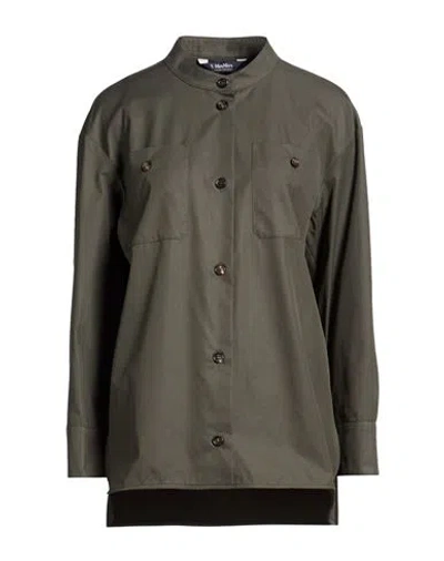 S Max Mara ' Woman Shirt Dark Green Size 4 Cotton In Neutral