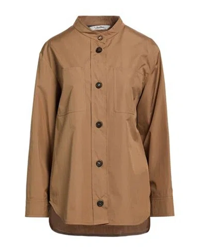 's Max Mara Woman Shirt Light Brown Size 2 Cotton In Beige