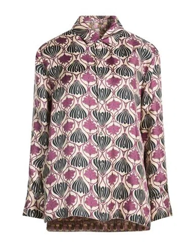 S Max Mara ' Woman Shirt Lilac Size 6 Silk In Multi