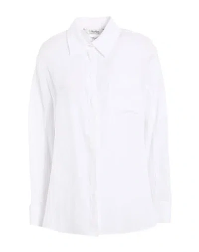 S Max Mara ' Woman Shirt White Size 2 Linen