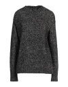 's Max Mara Woman Sweater Charcoal Size M Cotton, Acrylic, Alpaca Wool, Polyamide, Wool In Grey