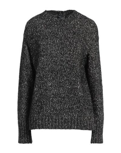 's Max Mara Woman Sweater Charcoal Size M Cotton, Acrylic, Alpaca Wool, Polyamide, Wool In Grey