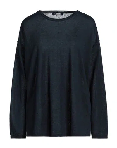 's Max Mara Woman Sweater Midnight Blue Size M Linen