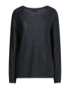 's Max Mara Woman Sweater Black Size L Linen In Navy