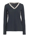 S Max Mara ' Woman T-shirt Navy Size L Viscose, Elastane, Cotton In Navy