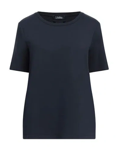 's Max Mara Woman T-shirt Navy Size M Cotton, Polyester, Elastane