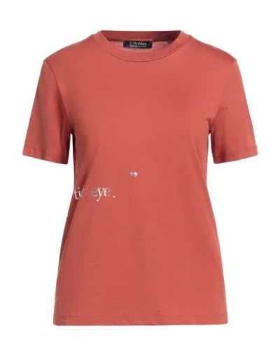 's Max Mara Woman T-shirt Rust Size M Cotton