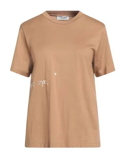 's Max Mara Woman T-shirt Sand Size L Cotton