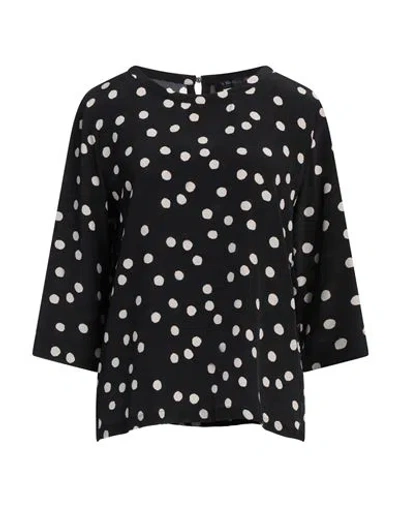 's Max Mara Woman Top Black Size 8 Silk
