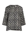 S Max Mara ' Woman Top Black Size 12 Silk In Black