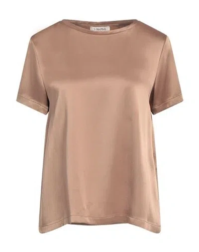's Max Mara Woman Top Khaki Size 10 Acetate, Viscose In Beige