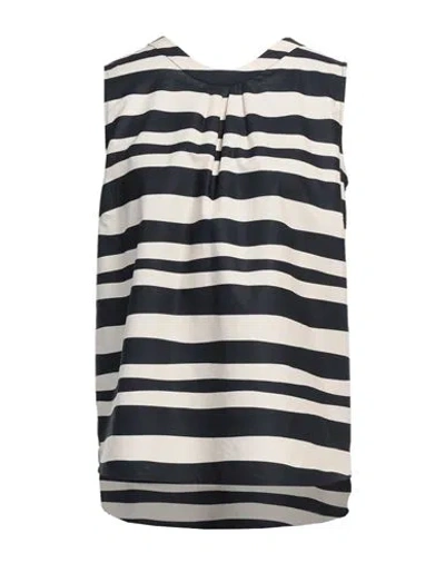 's Max Mara Woman Top Navy Size 8 Cotton In Navy Blue