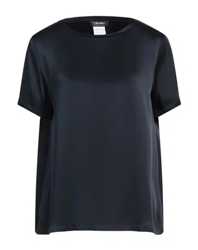S Max Mara ' Woman Top Navy Size 12 Acetate, Viscose In Navy