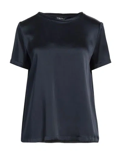 'S MAX MARA 'S MAX MARA WOMAN TOP NAVY SIZE 12 ACETATE, VISCOSE