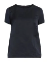 's Max Mara Woman Top Navy Size 4 Linen, Polyester, Viscose, Elastane In Black