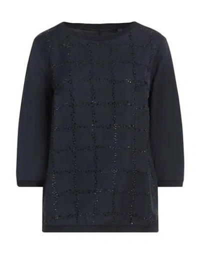 's Max Mara Woman Top Navy Size 8 Linen, Polyamide, Cotton In Black