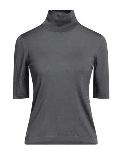 's Max Mara Woman Turtleneck Grey Size M Virgin Wool