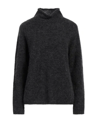 's Max Mara Woman Turtleneck Lead Size L Mohair Wool, Wool, Polyamide, Elastane In Grey