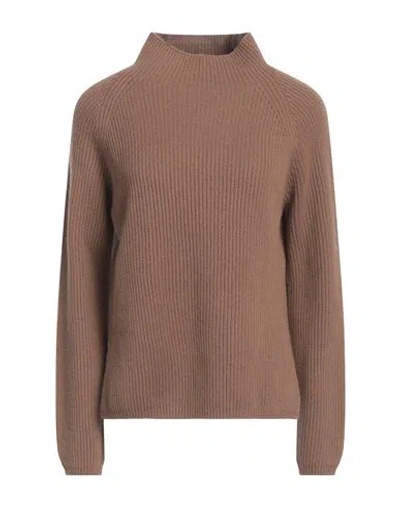 's Max Mara Woman Turtleneck Light Brown Size S Wool, Cashmere