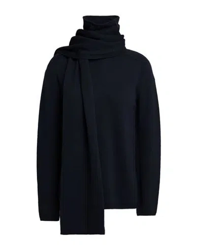 's Max Mara Woman Turtleneck Midnight Blue Size L Virgin Wool