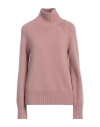's Max Mara Woman Turtleneck Pastel Pink Size Xl Wool, Cashmere In Pink
