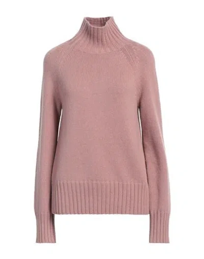 's Max Mara Woman Turtleneck Pastel Pink Size Xl Wool, Cashmere