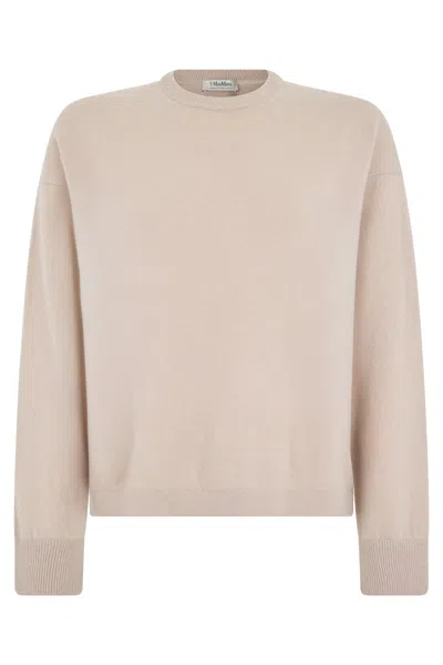 S Max Mara ' Wool And Cashmere Blend Crewneck Sweater In Pink