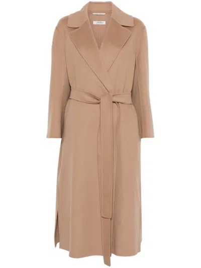 's Max Mara S Max Mara Womens Camel Elisa Belted Wool Coat In Brown