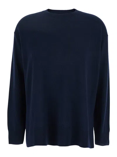 S Max Mara ' Wool Crewneck Sweater In Blue