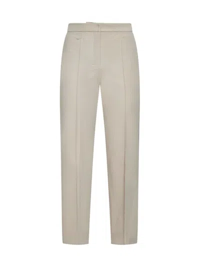 S Max Mara Zemira Cotton-blend Trousers In Beige
