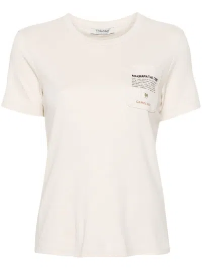 S Max Mara Sax Logo-embroidered Cotton T-shirt In Black