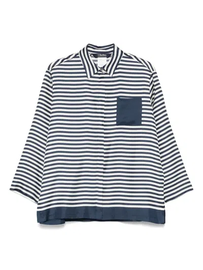 Tシャツ・カットソー S Max Mara MAYA PRINTED SILKTWILL STRIPES SHIRT S Max Mara ' Maya Printed Silktwill Stripes Shirt Clothing