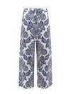 S Max Mara Merano Cotton Trouser With Floral Print In White