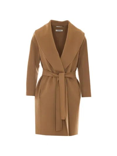 S Max Mara Messi Belted Coat In Neutrals