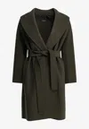 S Max Mara Messi Belted Wool Coat In Green