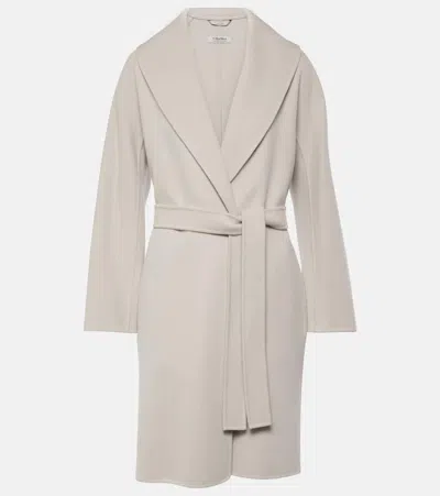 's Max Mara Messi Virgin Wool Wrap Coat In Grau